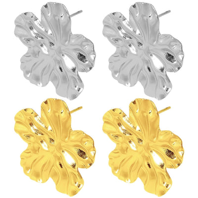 1 Pair Basic Simple Style Flower Plating 304 Stainless Steel Ear Studs