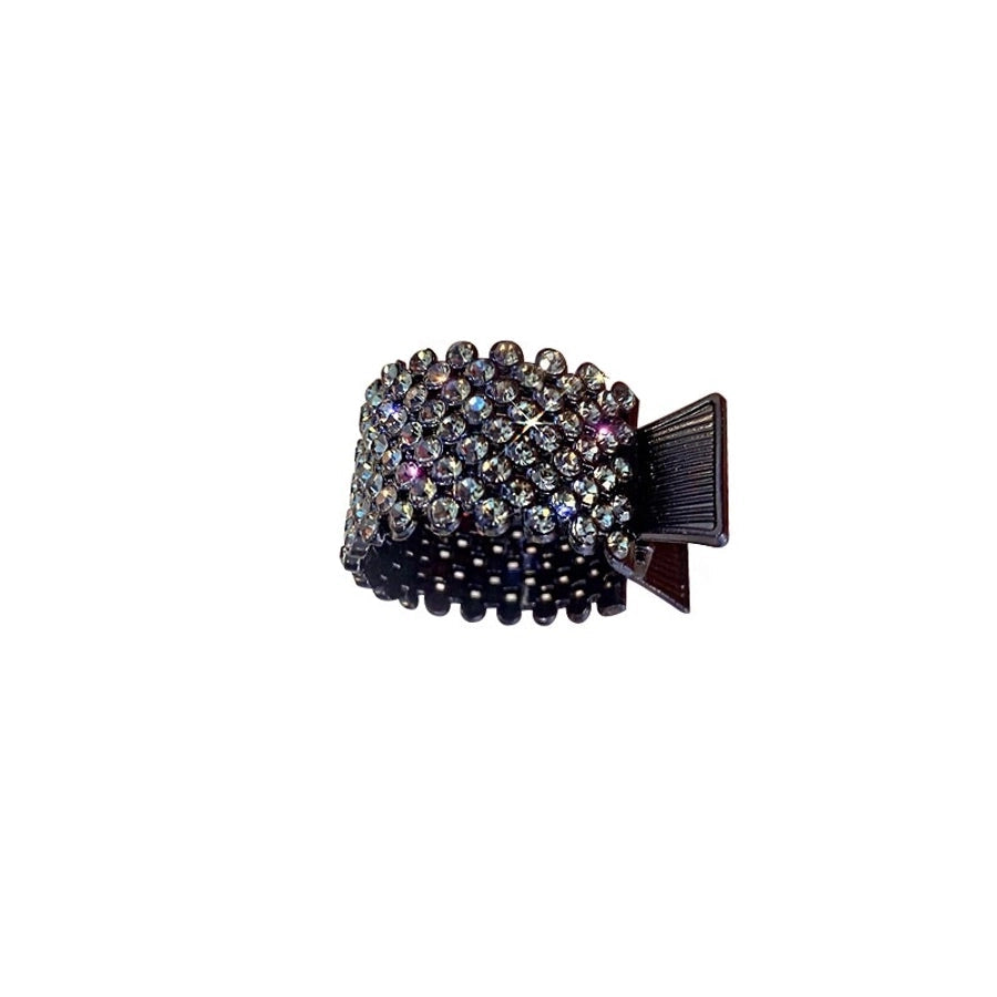 fashion simple style geometric metal inlay artificial pearls rhinestones hair buckle