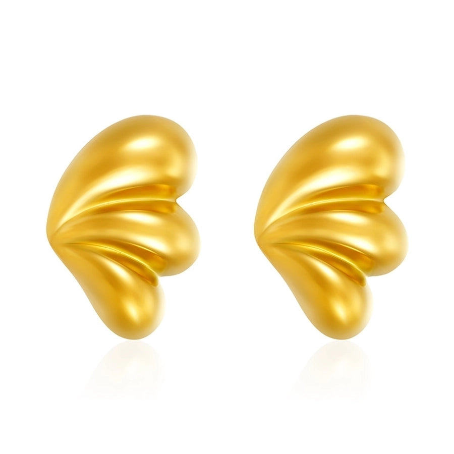 1 Pair Simple Style Water Droplets Titanium Steel 18K Gold Plated Ear Studs