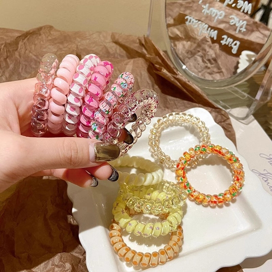 Women's IG Style Sweet Color Broken Point Solid Color Plastic plastic Hair Tie