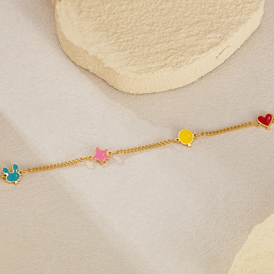 Simple Style Star Heart Shape 304 Stainless Steel Cuban Link Chain Curb Chain Bracelets In Bulk