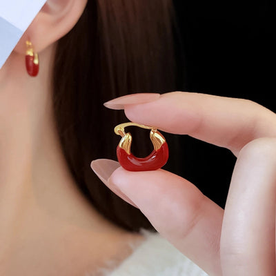 1 Pair Basic U Shape Plating Copper Earrings