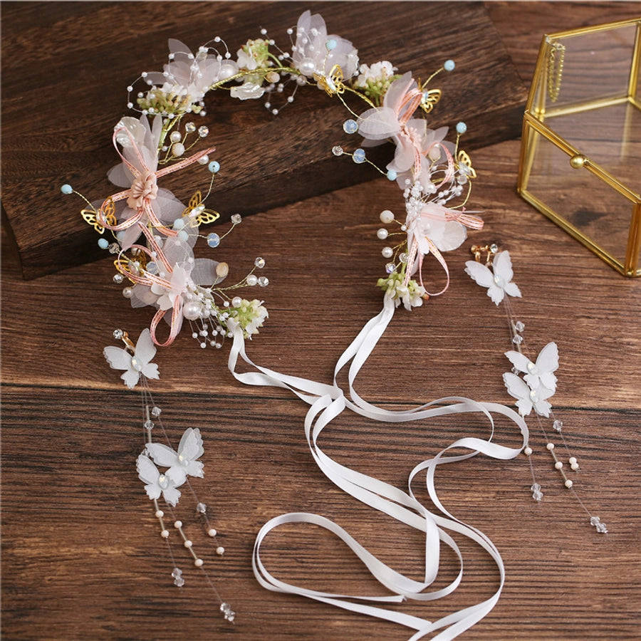 new flower butterfly garland wedding bride headwear headband