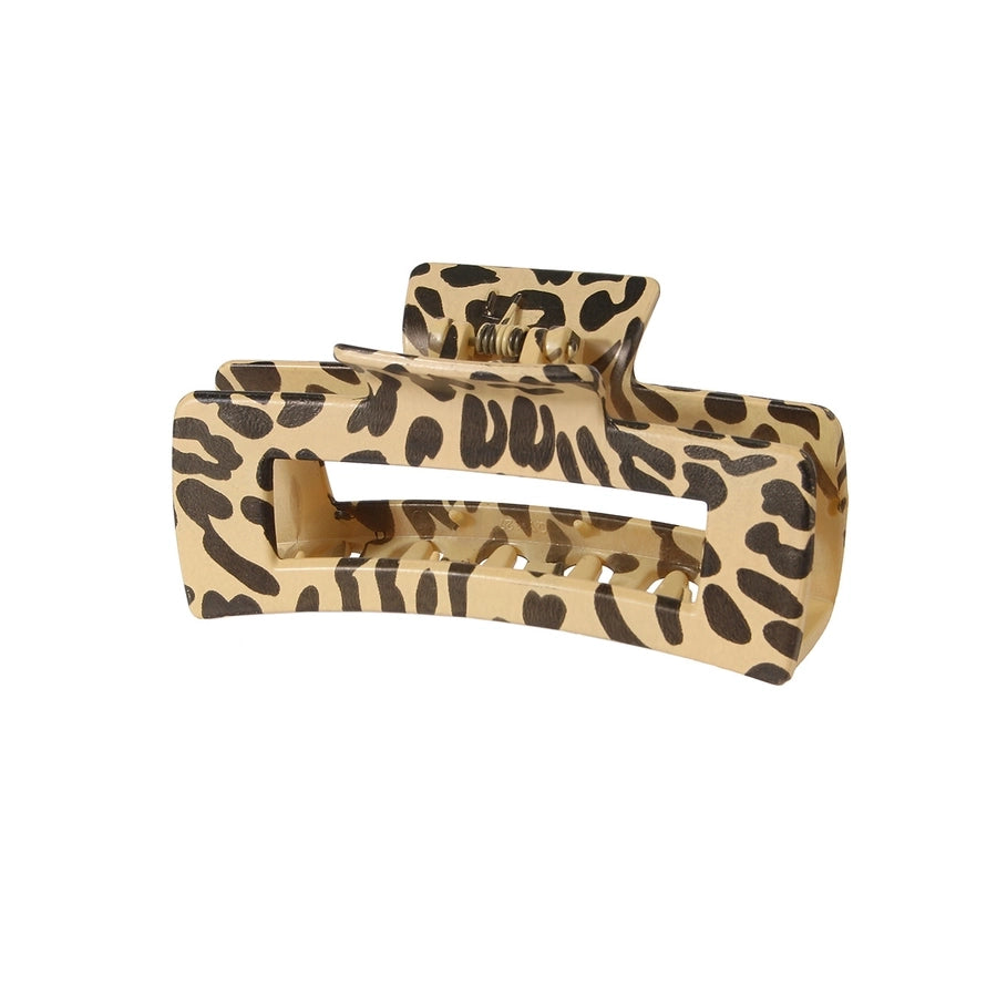 retro leopard plastic printing hair claws 1 piece