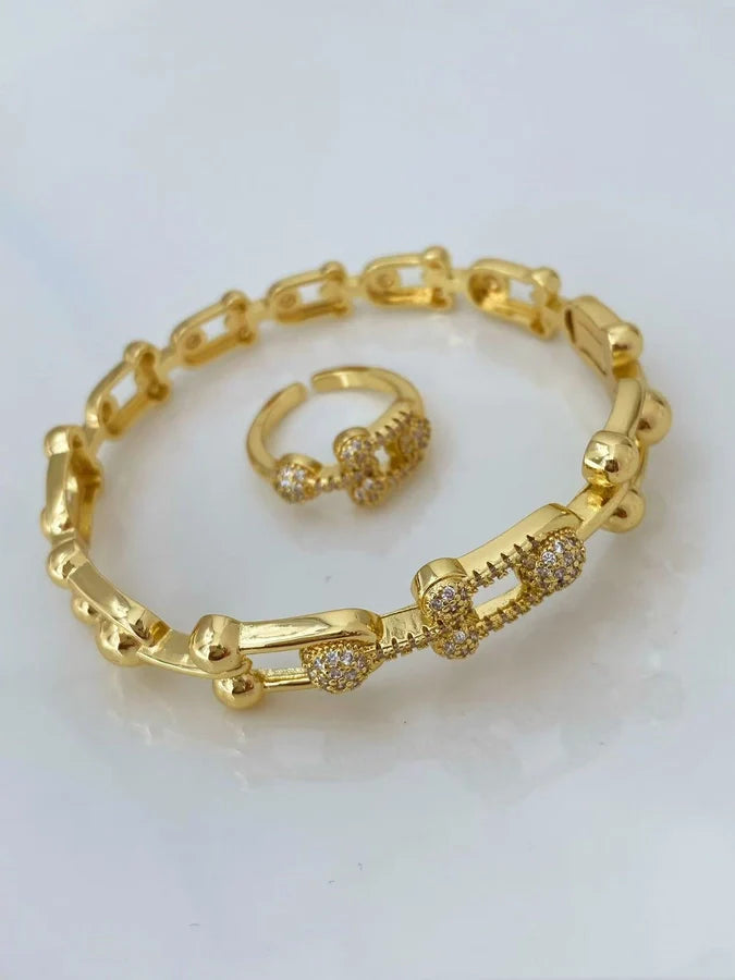 Jewelry Vintage Style Classic Style Geometric Copper Zircon Plating Rings Bracelets