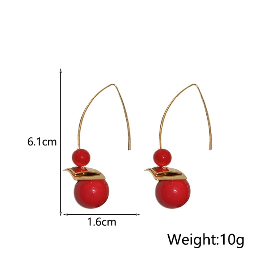 1 Pair Simple Style Round Plating Copper Resin Ear hook