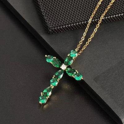 Stainless Steel 18K Gold Plated Simple Style Plating Inlay Cross Zircon