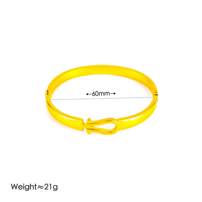 Vintage Style Simple Style U Shape 304 Stainless Steel 18K Gold Plated Bangle In Bulk