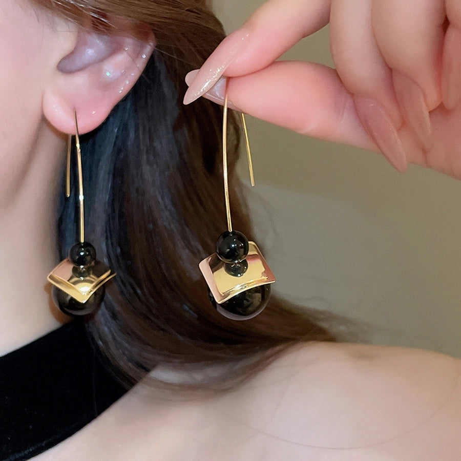 1 Pair Simple Style Round Plating Copper Resin Ear hook