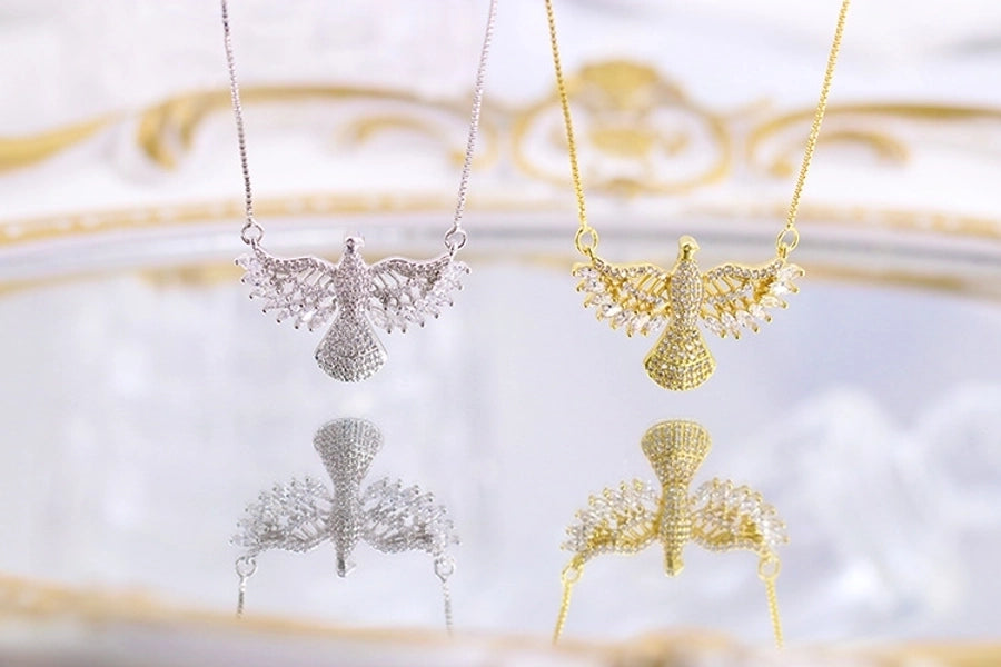 Jewelry Retro Classic Style Eagle Copper Zircon Plating Pendant Necklace