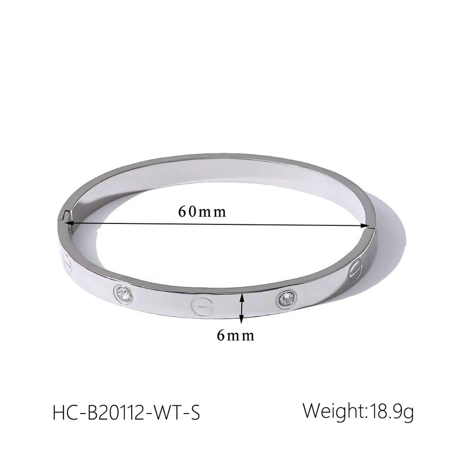 Jewelry IG Style Casual French Style Geometric 304 Stainless Steel Titanium Steel Zircon 18K Gold Plated Rings Bracelets