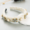 sweet round cloth plating inlay rhinestones pearl hair band