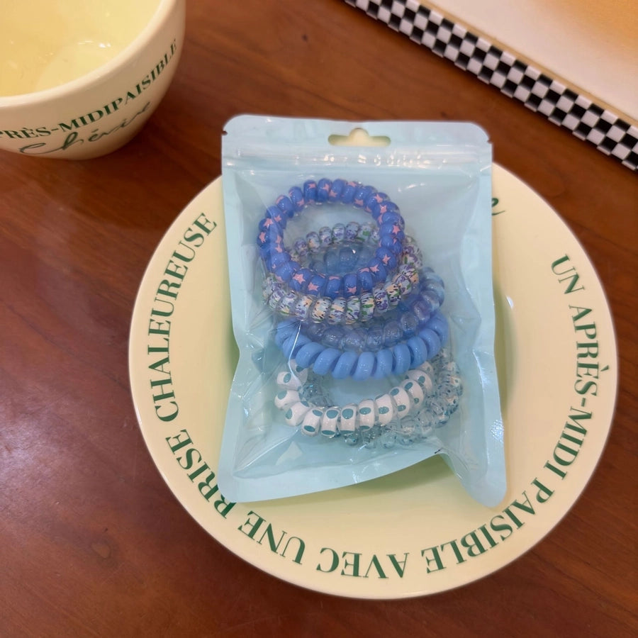 simple style solid color plastic resin knitting hair tie