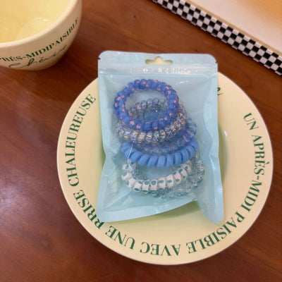 simple style solid color plastic resin knitting hair tie