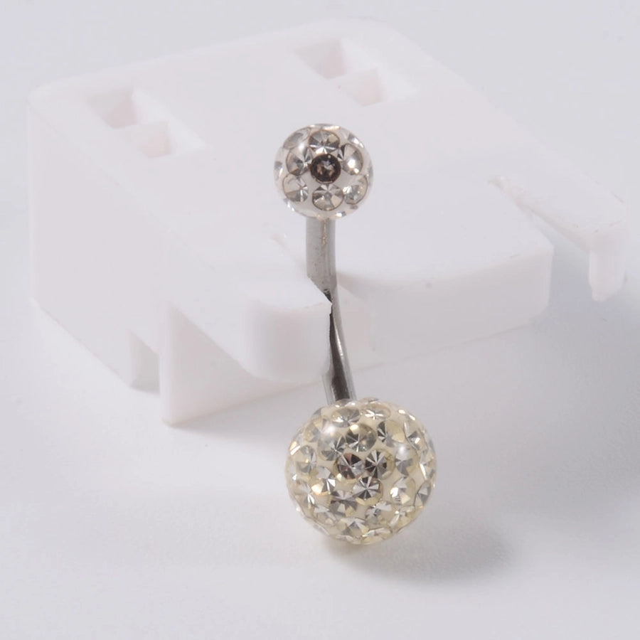 1 Piece Belly Rings Casual Vacation Round 304 Stainless Steel Imitation Pearl Polishing Inlay Natural Stone Zircon 18K Gold Plated