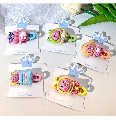 LOOPY Little Beaver Children's Hairpin Duckbill Clip Side Bangs Clip Broken Hairpin Little Girl's Headwear Ruby Hair Accessories