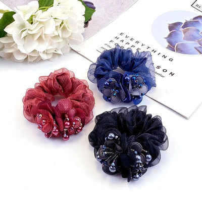 Clearance middle-aged mother's hair flower head rope 35 to 50 years old tie hair tie hair ball hair coil high elasticity
