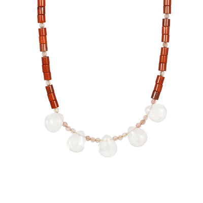 Ethnic Style Water Droplets natural stone Copper Pendant Necklace In Bulk