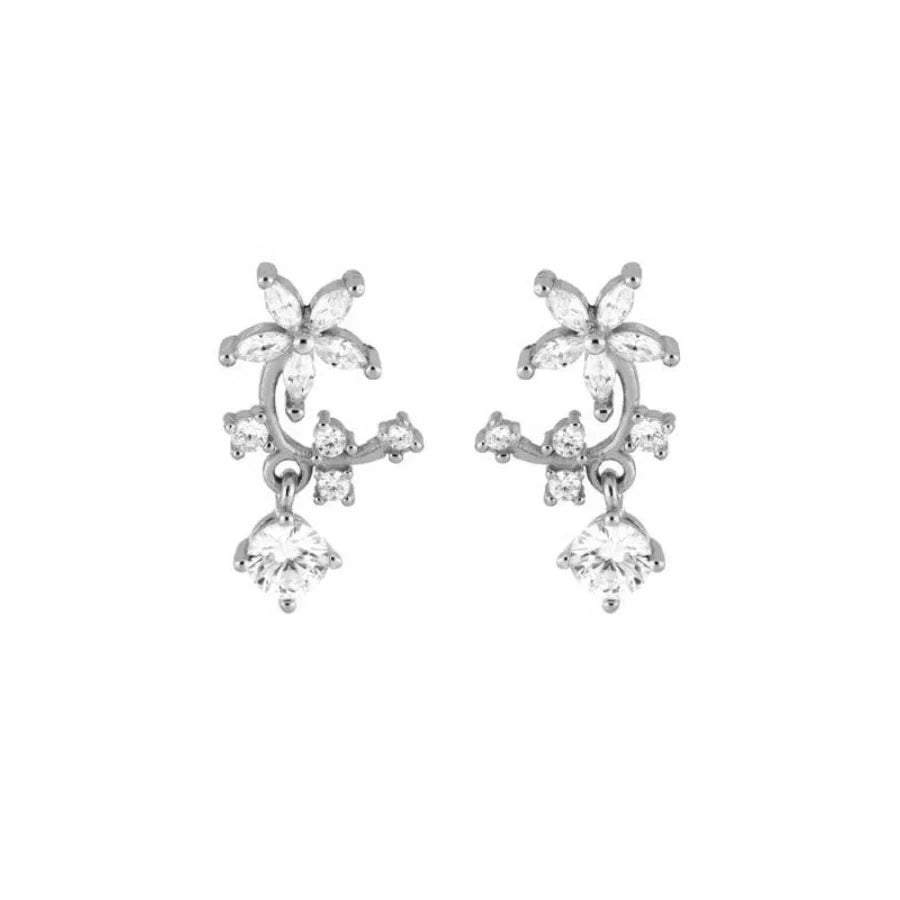 1 Pair Casual Elegant Geometric Copper Zircon Drop Earrings Ear Studs