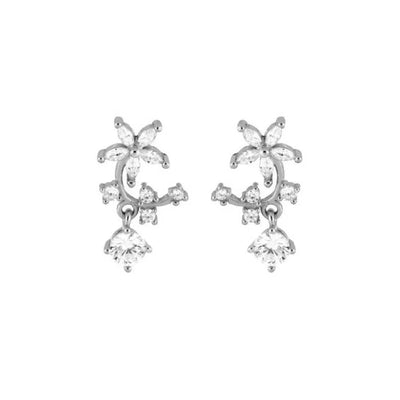 1 Pair Casual Elegant Geometric Copper Zircon Drop Earrings Ear Studs