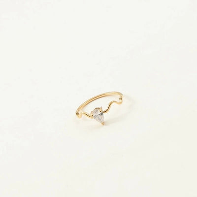 Jewelry Lady Geometric Titanium Steel Zircon Inlay Rings