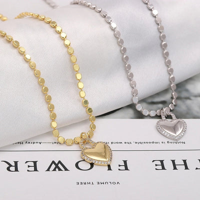 Jewelry Vintage Style Classic Style Heart Shape Copper Pendant Necklace