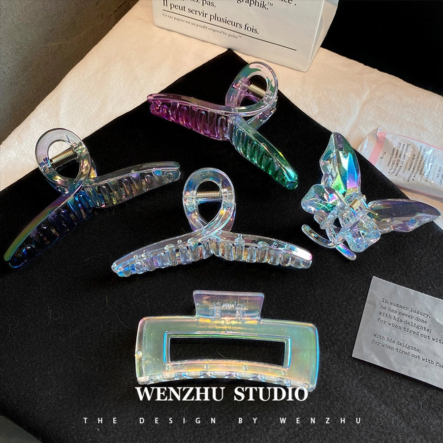 simple style gradient color arylic hollow out hair claws