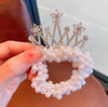 Children's Princess Crown Hair Accessories Pearl Ball Hair Loop Hair Rope Little Girl Hair  Pearl Crown