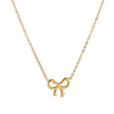 Jewelry IG Style Simple Style Bow Knot 304 Stainless Steel Pendant Necklace
