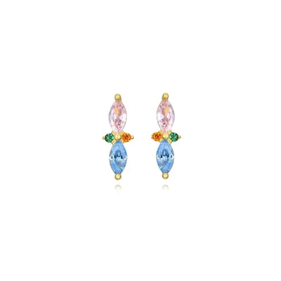 1 Pair Casual Elegant Geometric Copper Zircon Drop Earrings Ear Studs
