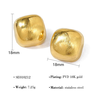 1 Pair French Style Simple Style Classic Style Geometric Polishing Plating 304 Stainless Steel 18K Gold Plated Ear Studs
