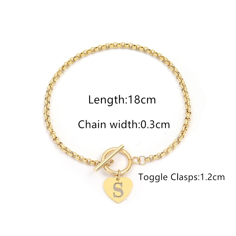 Elegant Simple Style Classic Style Letter 201 Stainless Steel 304 Stainless Steel Bracelets In Bulk