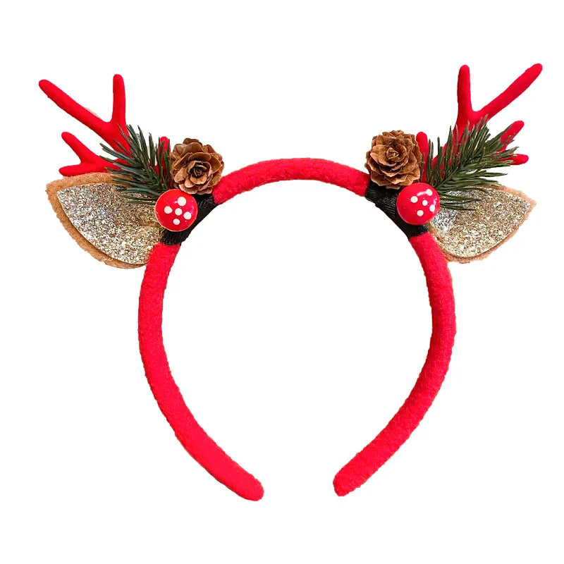 Christmas Fashion Women'S Antlers Flocking Handmade Hair Band