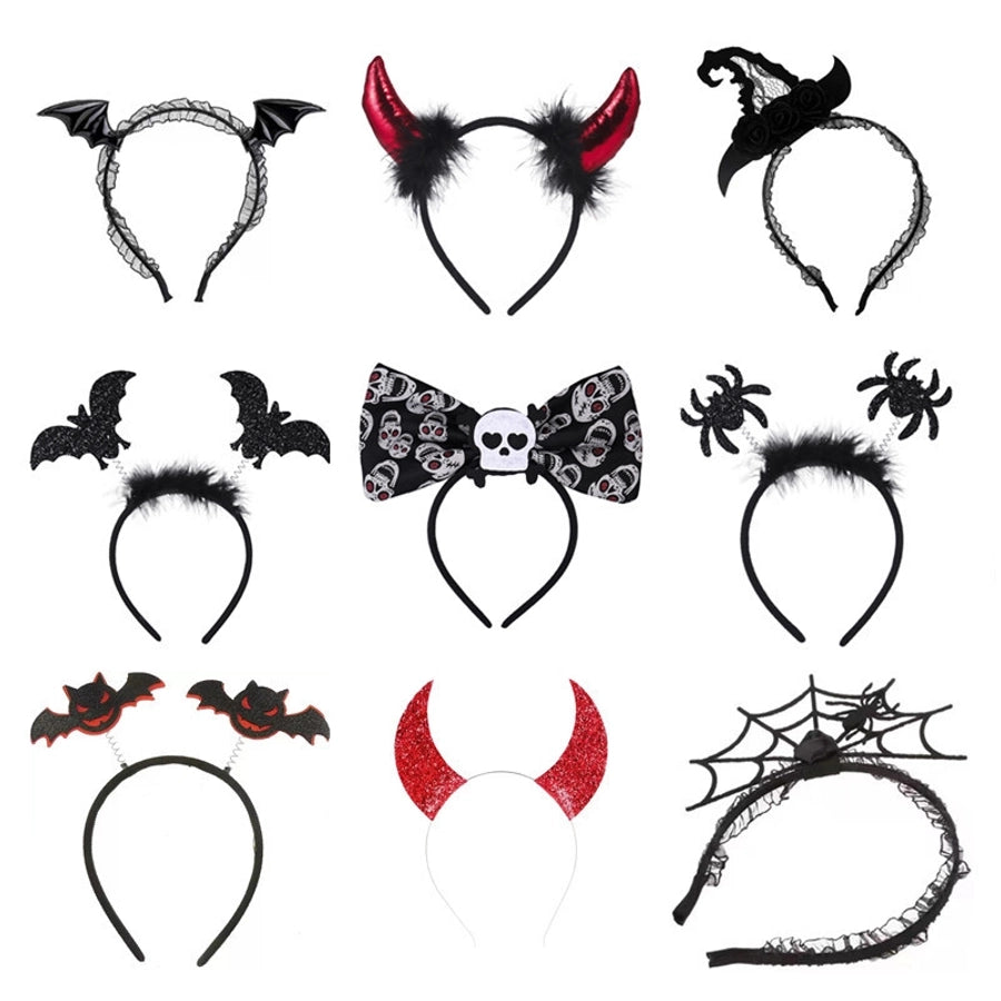 Spider headband skull bow Halloween hair accessories bat headband ghost festival party atmosphere decoration headband
