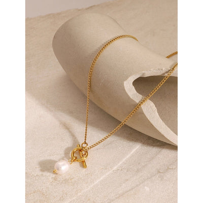 Jewelry Simple Style Classic Style Oval 304 Stainless Steel Toggle Pendant Necklace