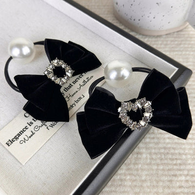 women's lady shiny bow knot cloth hair tie