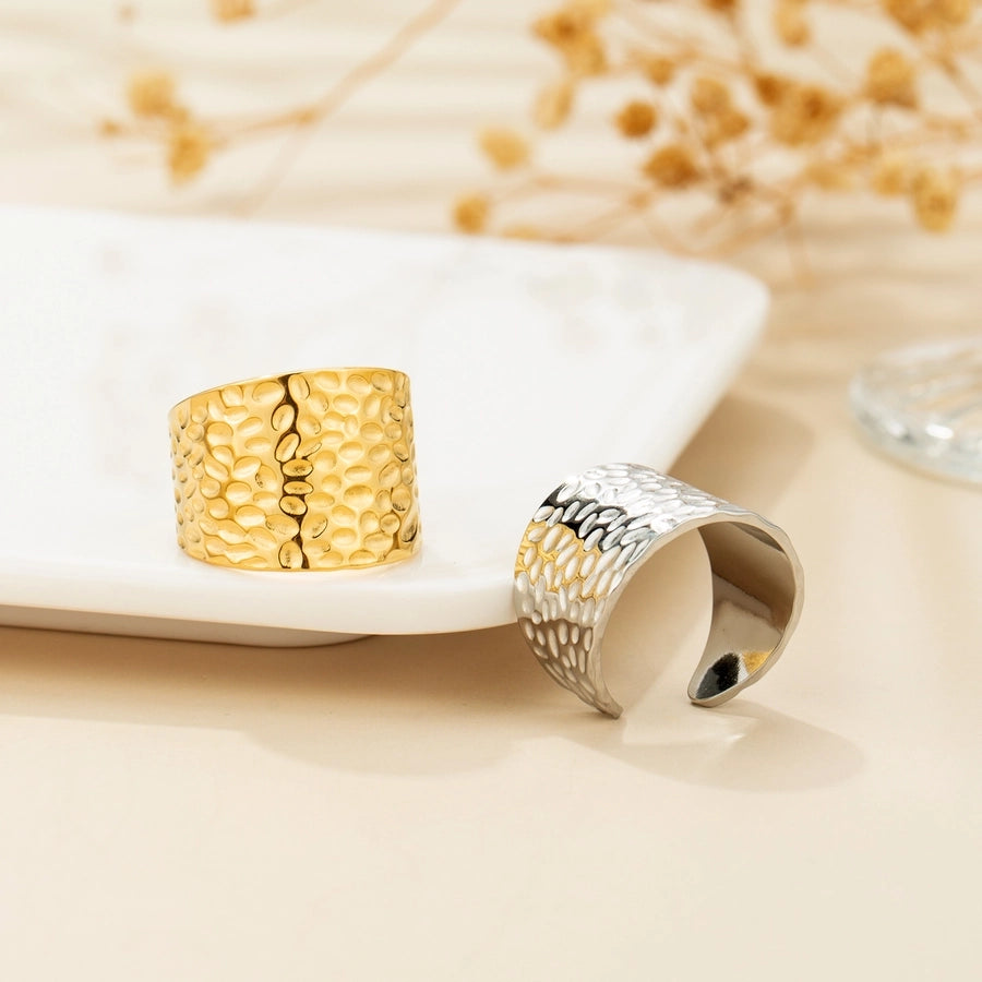 Jewelry Classic Style Solid Color 304 Stainless Steel Gold Plated Open Rings