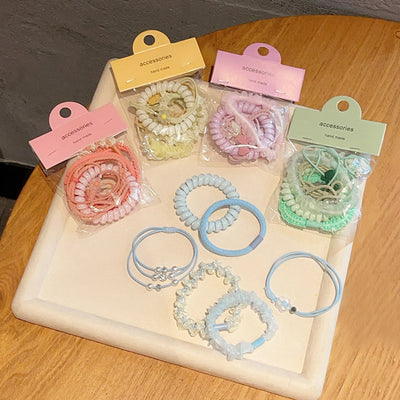 cute sweet pastoral flower rubber gauze hair tie