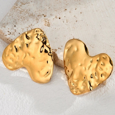 Jewelry Modern Style Classic Style Heart Shape Flower 304 Stainless Steel Plating Rings Earrings