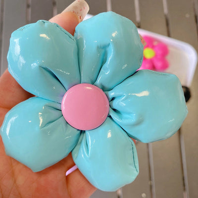 HD7387A02 sweet cool leather three-dimensional five-petal flower hairpin hairpin simple elegant flower duckbill clip hair accessories