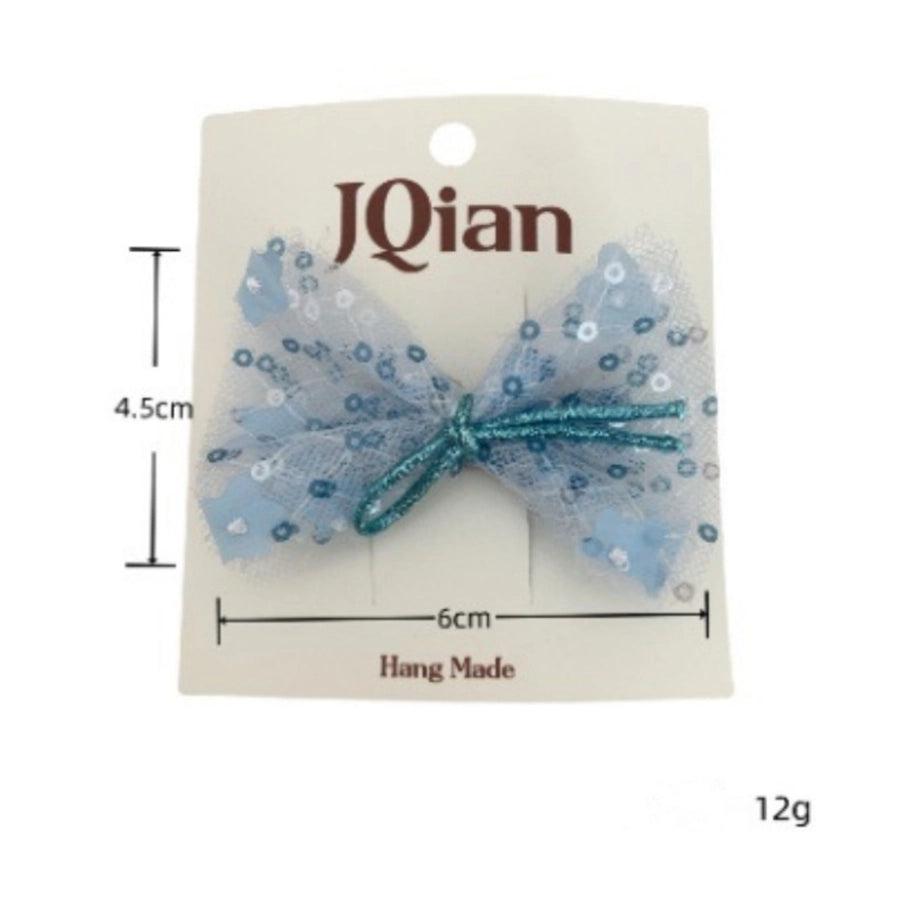Women's Cute Sweet Korean Style Bow Knot Gauze Sequins Handmade Lace Hair Clip Hair Tie