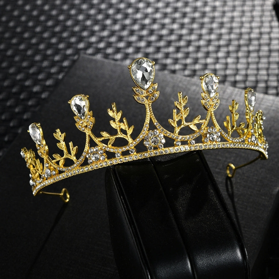 fashion crown alloy inlay zircon crown 1 piece