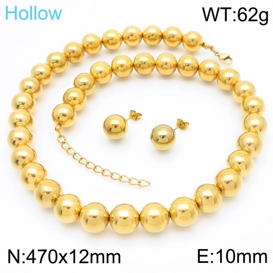 Jewelry Vintage Style Round 304 Stainless Steel 18K Gold Plated Jewelry Set