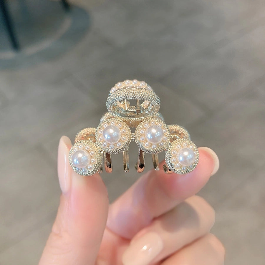 women's simple style solid color alloy plating hair claws