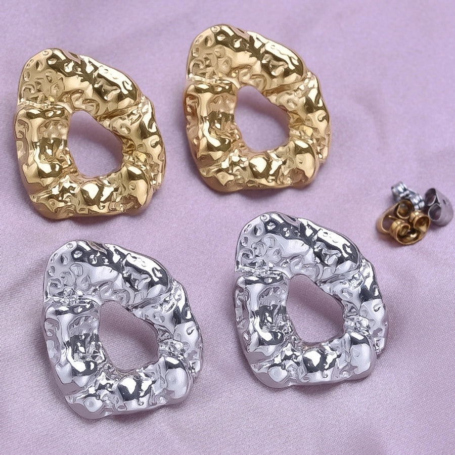 1 Pair Basic Simple Style Geometric Plating 304 Stainless Steel Ear Studs