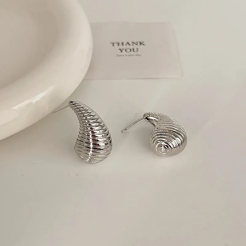 1 Pair Streetwear Geometric Heart Shape Plating Alloy Earrings