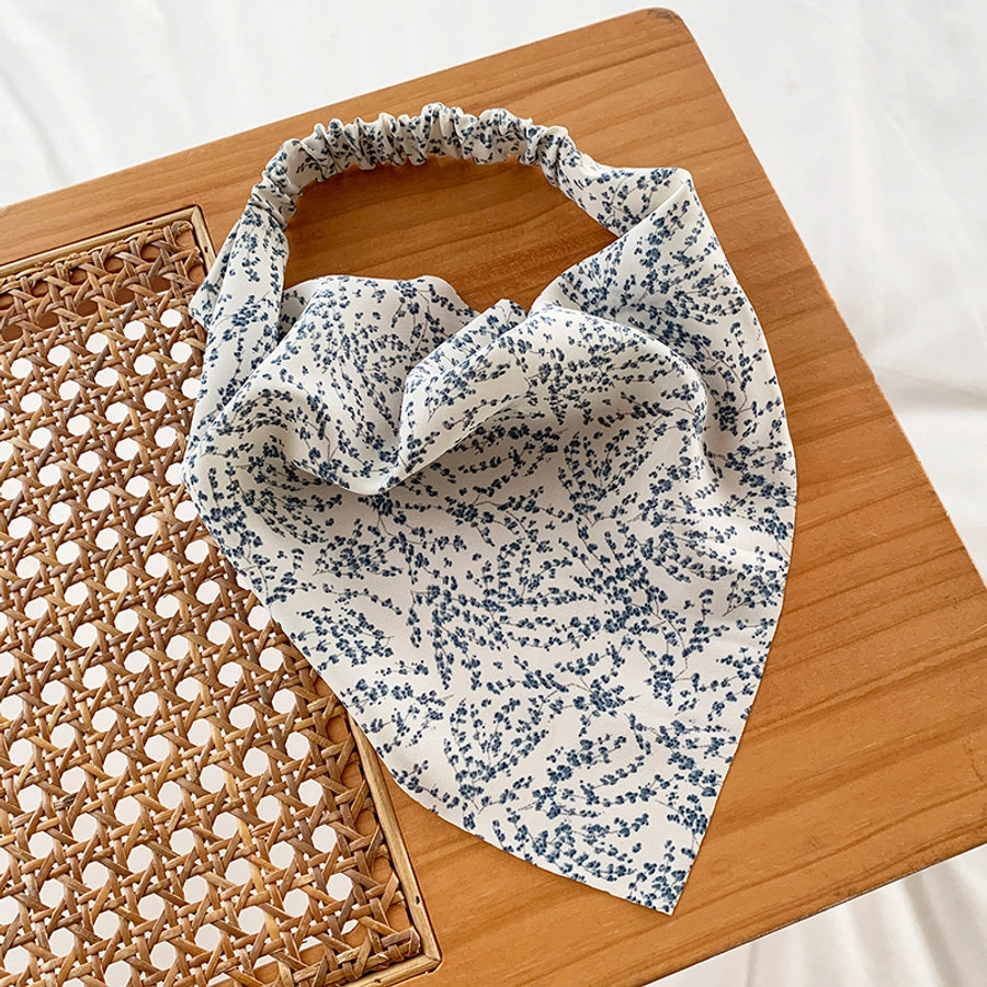 Women's Casual Simple Style Ditsy Floral Cloth scarf Hair Tie