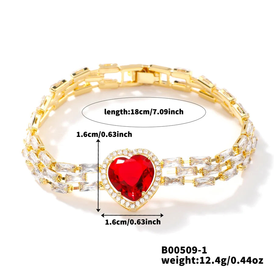 Copper K Gold Plated Inlay Water Droplets Zircon Bracelets