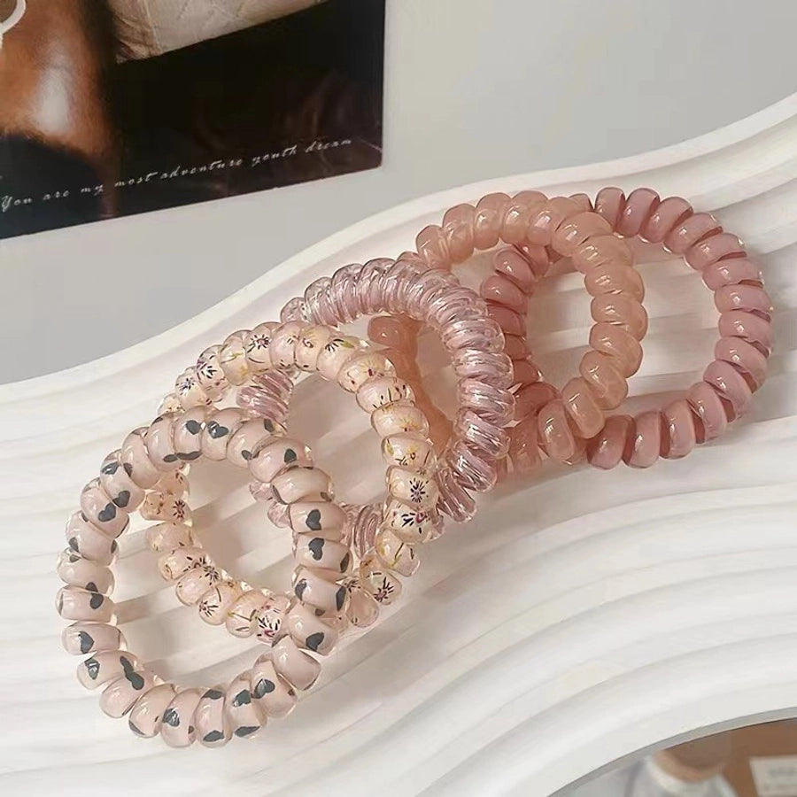 Fashionable Color Telephone Line Hair Ring Headwear Women's High Elastic Durable Tie Hair Rope Rubber Tendon Simple Tie Hair Rope