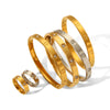 Jewelry IG Style Casual French Style Geometric 304 Stainless Steel Titanium Steel Zircon 18K Gold Plated Rings Bracelets